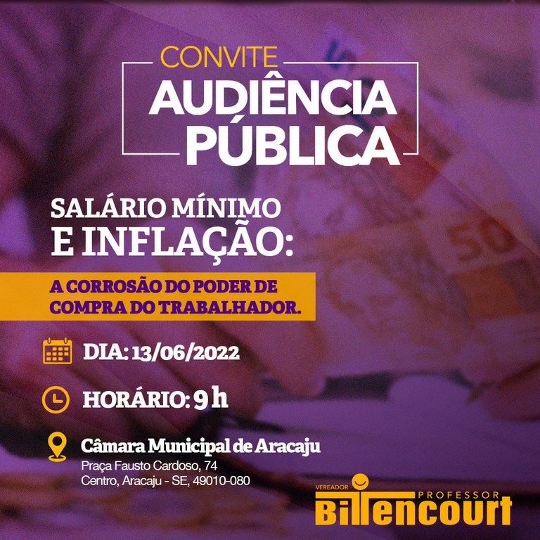 “Salário mínimo e inflação” é tema de Audiência Pública na CMA