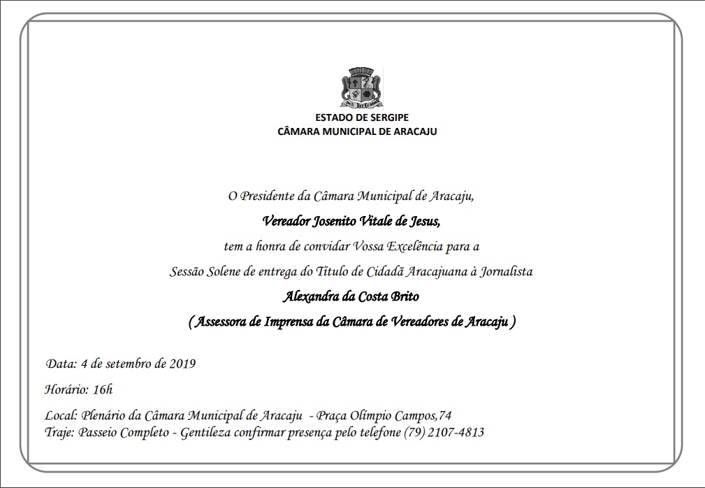 Alexandra Brito receberá Título de Cidadã Aracajuana nesta quarta
