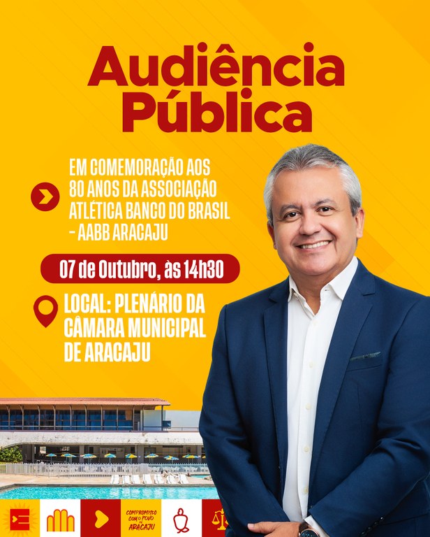 Audiência Pública de autoria de Elber celebra 80 anos da AABB Aracaju 
