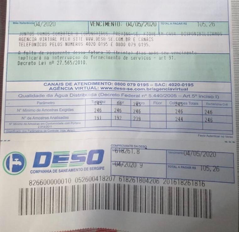 Cabo Didi recebe via Whatsapp conta da Deso com valor exorbitante