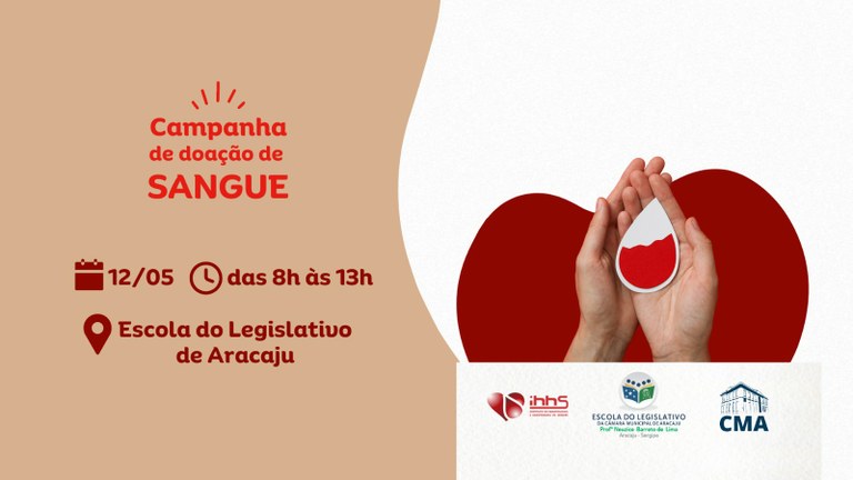 Câmara de Aracaju realiza campanha de doação de sangue em parceria com o IHHS 