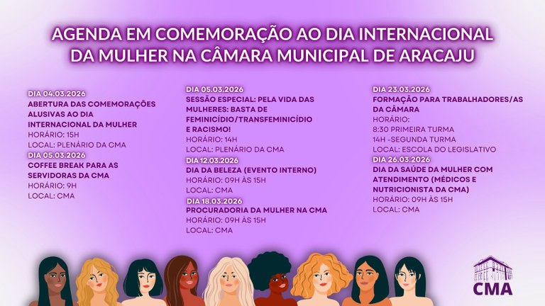 Câmara de Aracaju realiza programação especial em alusão ao Dia Internacional da Mulher