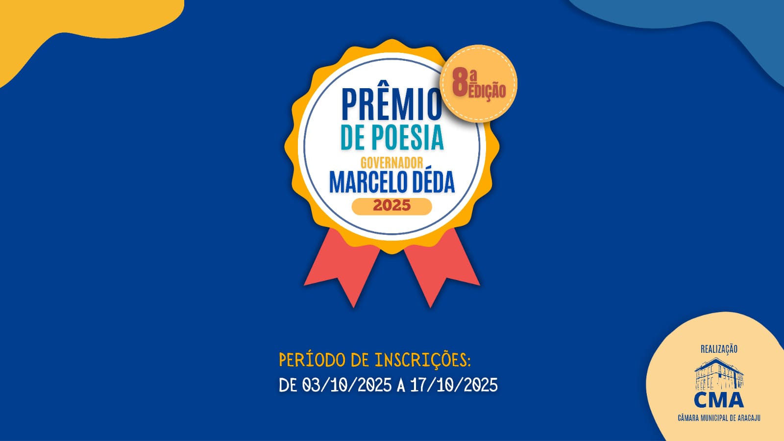 Câmara Municipal de Aracaju lança 8ª edição do Prêmio de Poesia Governador Marcelo Déda 
