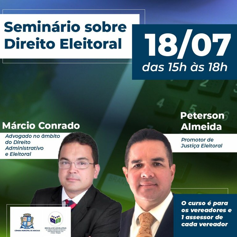 Câmara promoverá Seminário sobre Direito Eleitoral na próxima segunda, 18
