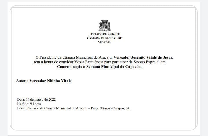 Câmara realizará Sessão Especial em comemoração a Semana Municipal da Capoeira