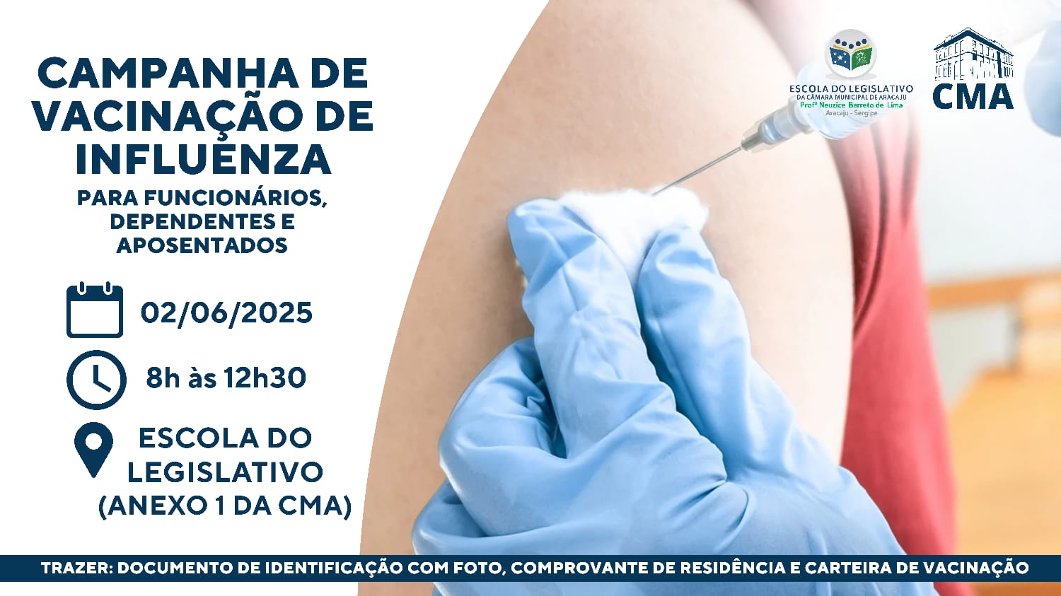 CMA realiza Campanha de vacinação contra a Influenza na próxima segunda, 2 de Junho