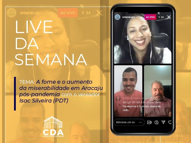 Em live, Isac Silveira fala sobre fala sobre a fome e o aumento da miserabilidade em Aracaju pós-pandemia