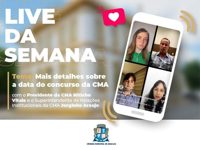 Em live, Nitinho Vitale e Jorginho Araujo falam sobre o concurso da Casa Legislativa