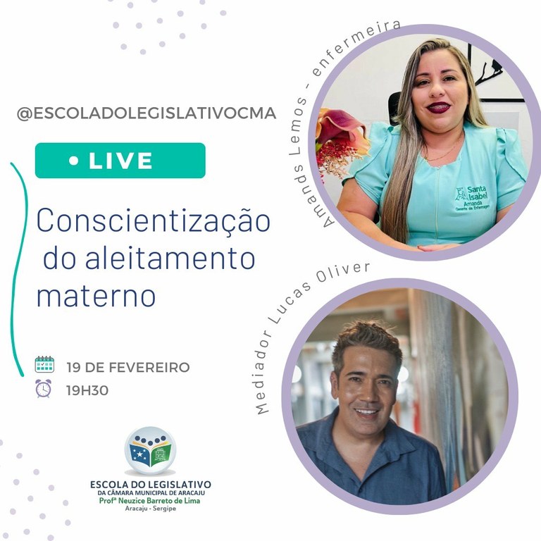 Escola do Legislativo promove live sobre conscientização do aleitamento materno