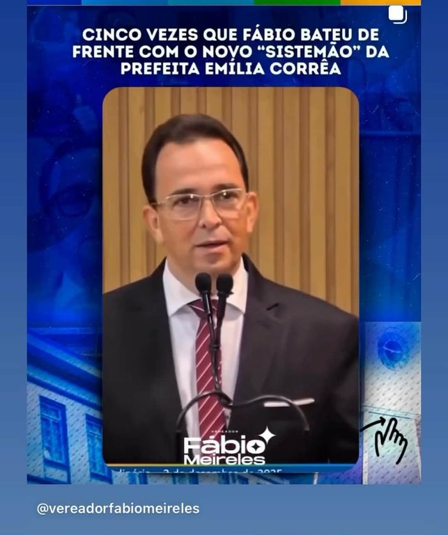 Fábio Meireles (PDT) assegura que manterá em 2026 a postura de fiscalizar gestão da prefeita Emília Corrêa