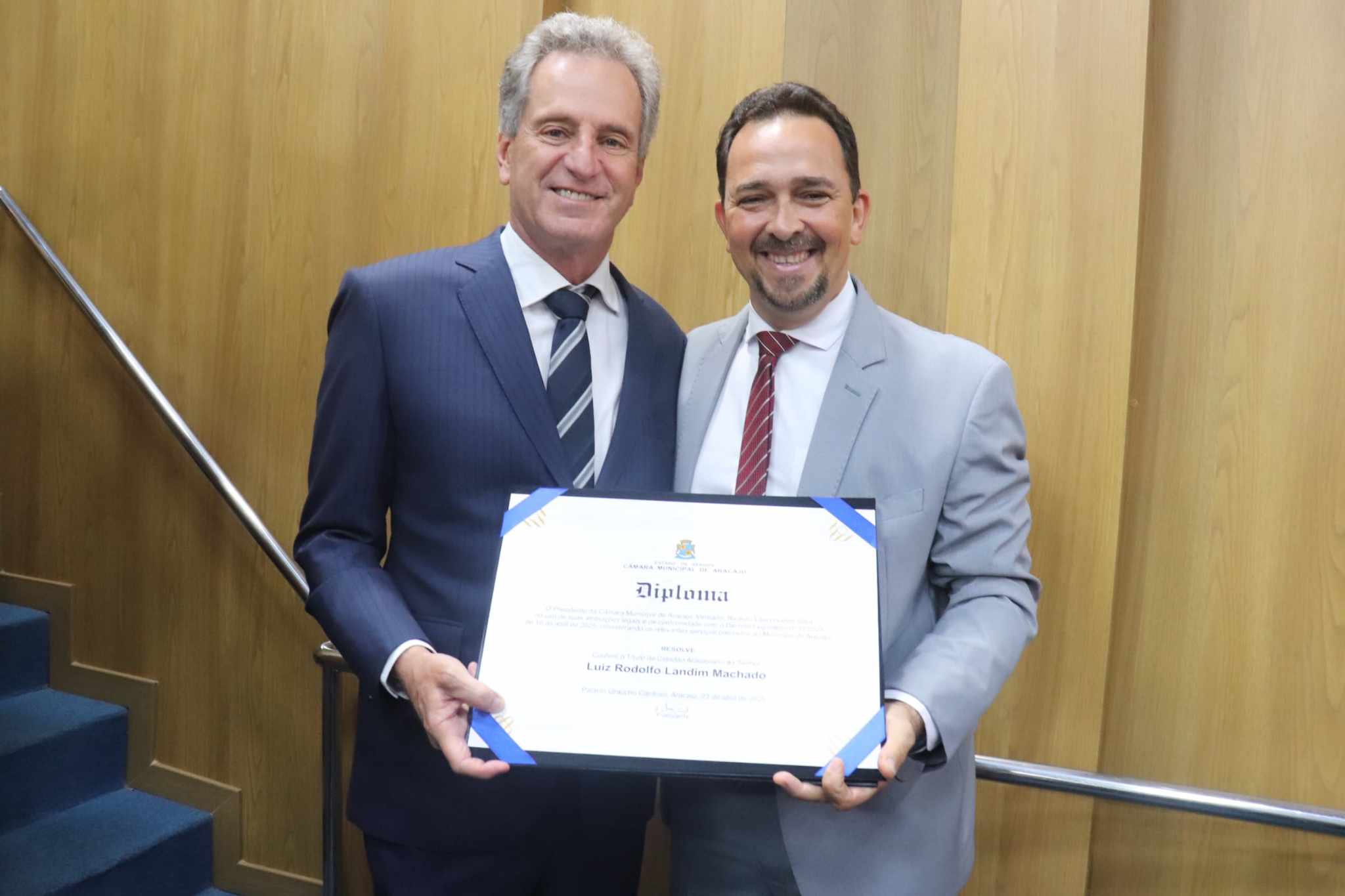 Fábio Meireles prestigia entrega de Título de Cidadão Aracajuano a Rodolfo Landim