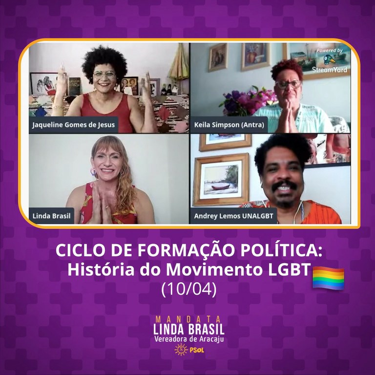 História do Movimento LGBT é debatida em Ciclo de formação da Mandata Linda Brasil