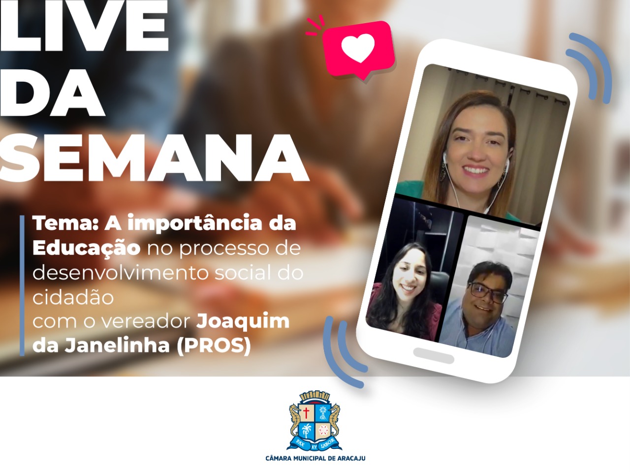 Em Live Parlamento Digital, Joaquim destaca importância da educação e projetos sociais nas comunidades