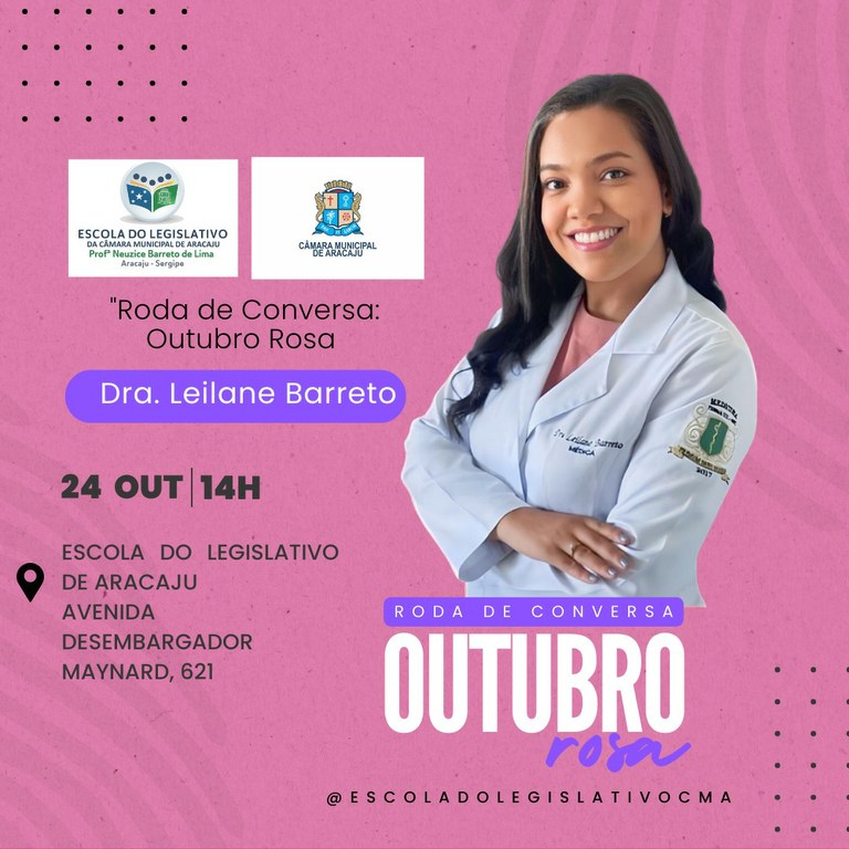 Nesta terça-feira, Escola do Legislativo promove roda de conversa sobre o Outubro Rosa