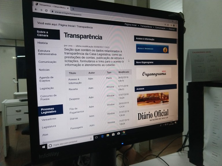Câmara de Aracaju moderniza Ouvidoria e Portal da Transparência