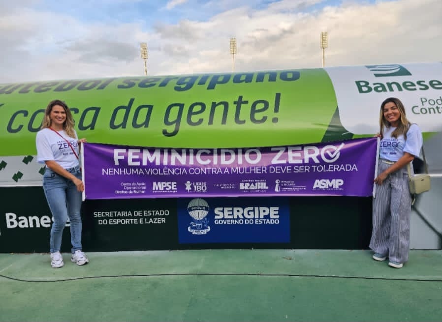 Procuradoria da Mulher da CMA participa de campanha durante a abertura do Campeonato Sergipano 