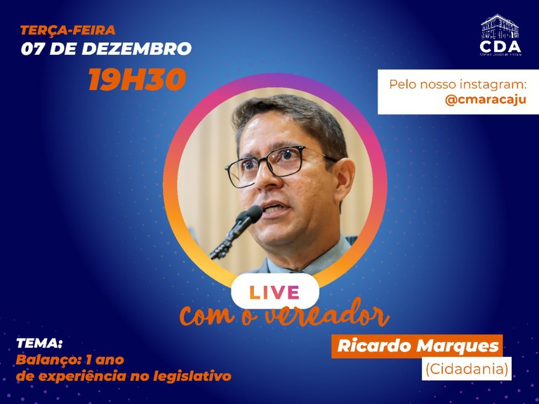 Ricardo Marques é o convidado da Live Parlamento Digital
