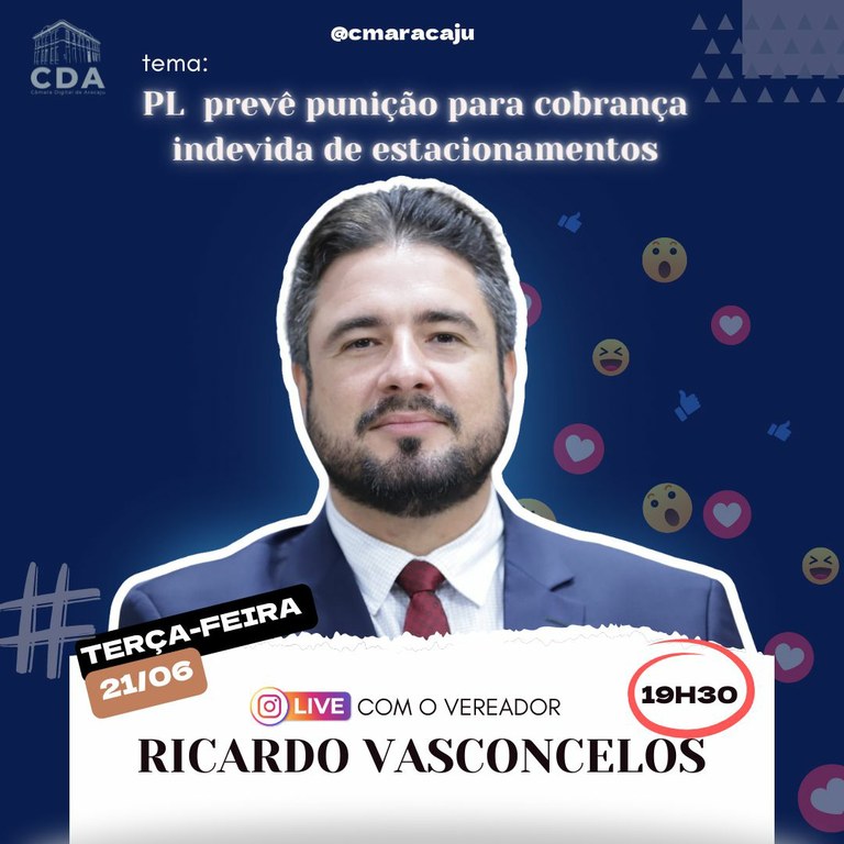Ricardo Vasconcelos é o convidado da Live Parlamento Digital