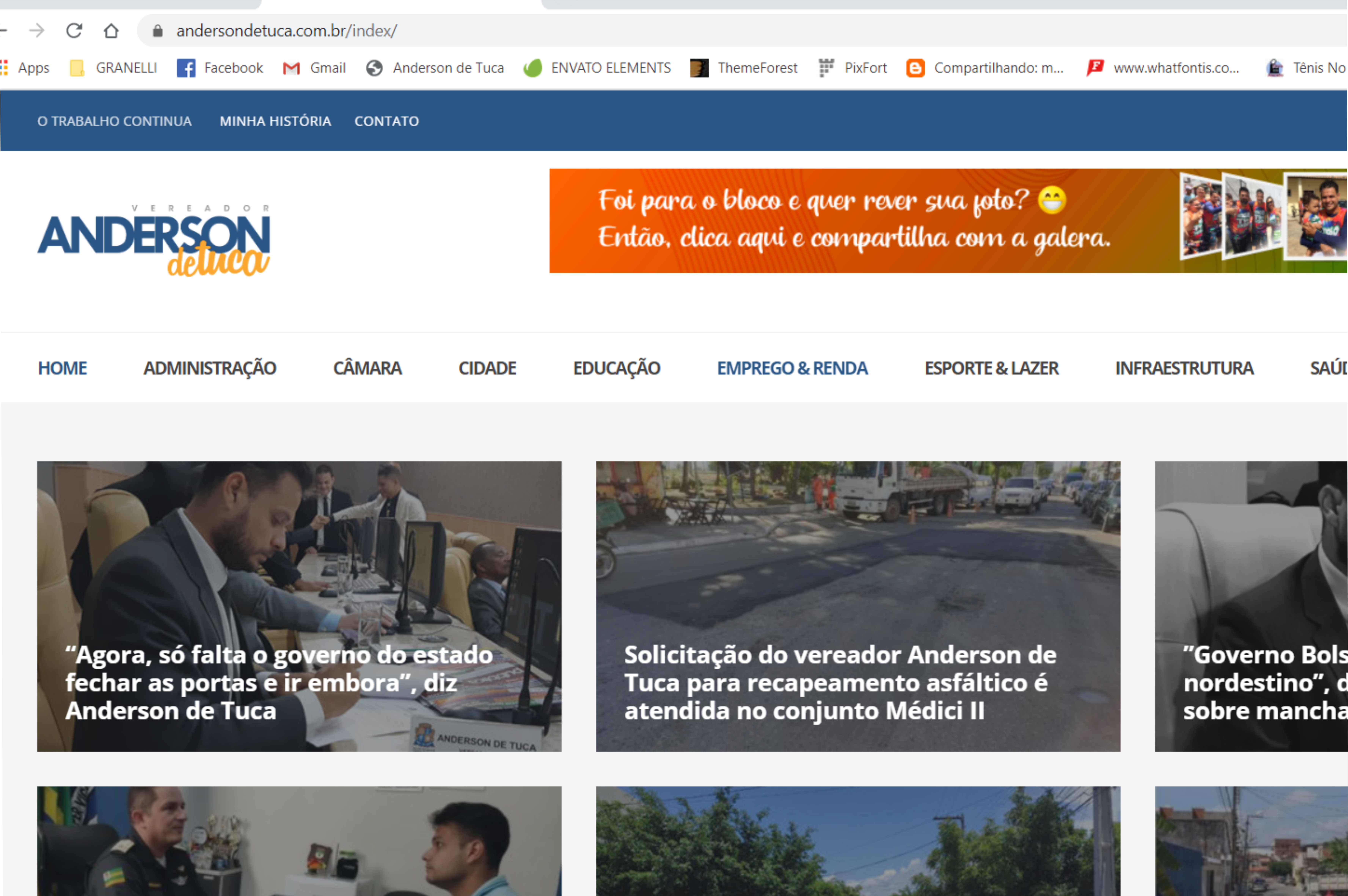 Site do vereador Anderson de Tuca está de cara nova e procura humanizar informação