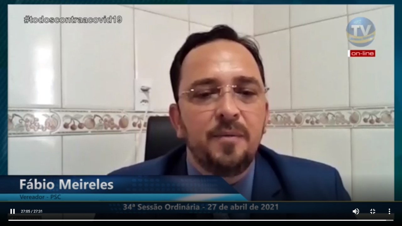 Vereador Fábio Meireles agradece o apoio dos parlamentares e mostra seus projetos