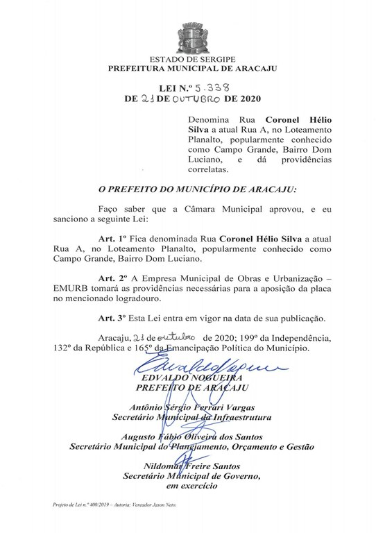 Vereador Heliomarto agradece projeto de Jason Neto que homenageia seu pai