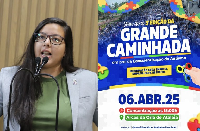 Vereadora Thannata da Equoterapia parabeniza e convida para a 3ª Grande Caminhada em prol da conscientização do Autismo