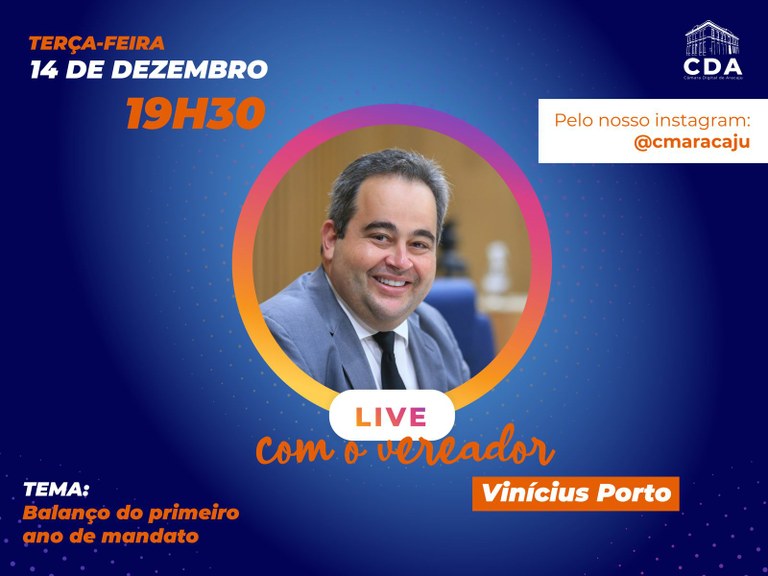 Vinícius Porto é o convidado da Live Parlamento Digital