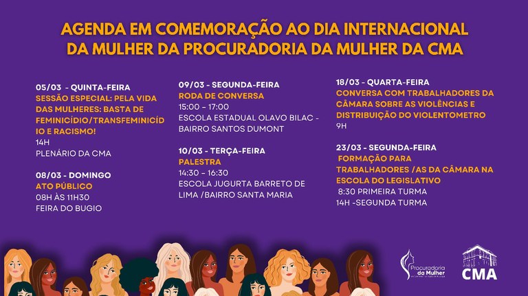 Procuradoria da Mulher realiza agenda de ações de combate à violência contra a mulher no mês de março